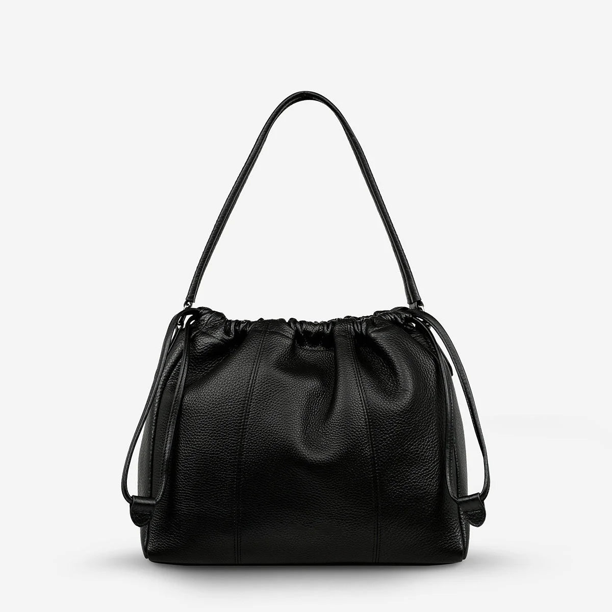 Larger Capacity RFID Polyester Lining Women's Fashion Handbags Single Strap Drawstring Pebble Genuine Leather Tote Shoulder Bag