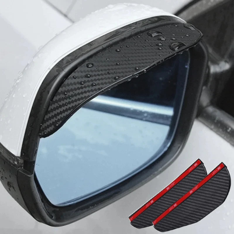 RV Exterior Accessories 2pcs Car Rearview Mirror Rain Eyebrow Carbon Fiber Sun Visor Shade Cover Universal Auto Rear View