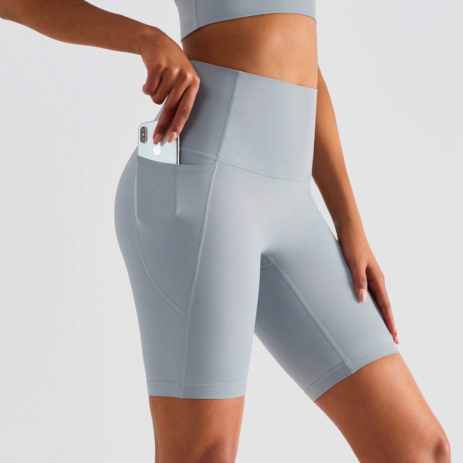 Arc-shaped Pocket Design Yoga Sports Shorts Customizable Private logo Hip Lift Shorts Women's