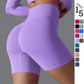 Seamless Solid Colour Yoga Shorts Skinny Running Fitness Yoga Wear High Waisted Hip Lifting Peach Sweatpants