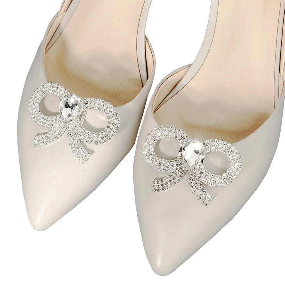 Wholesale Custom High-Grade Bridal Shoes Decor Crystal Flower Rhinestone Shoe Buckles Clips Metal Material