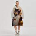 Original Factory Customized Design Sherpa Sweatshirt Wearable Hooded Oversized Custom Anime Hoodie Blanket