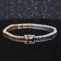 Fashion 14K Yellow & White Gold 2.3mm DEF SI Lab Grown Diamond Tennis Bracelet for Women