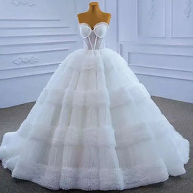 AL1611 Women's White Wedding Dress for Parties Elegant Vintage PROM Dress Lace Flower for 2023 Christmas Memorial New Year's