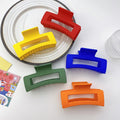 New Sweet Girl Candy Color Square Hair Claw Solid Matte Hollow Hair Grip 10.5cm Big Hair Clamp for Girl