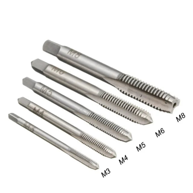 10-Piece HSS-Co M35 Cobalt Tapping Set - Ultra-Durable Metric Screw Taps M1-M12 for Heavy-Duty Industrial Machining