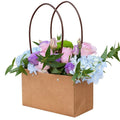 Custom Your Own Logo Print Floral Packaging Kraft Bag Pink Water Resist Flowers Bouquet Bags