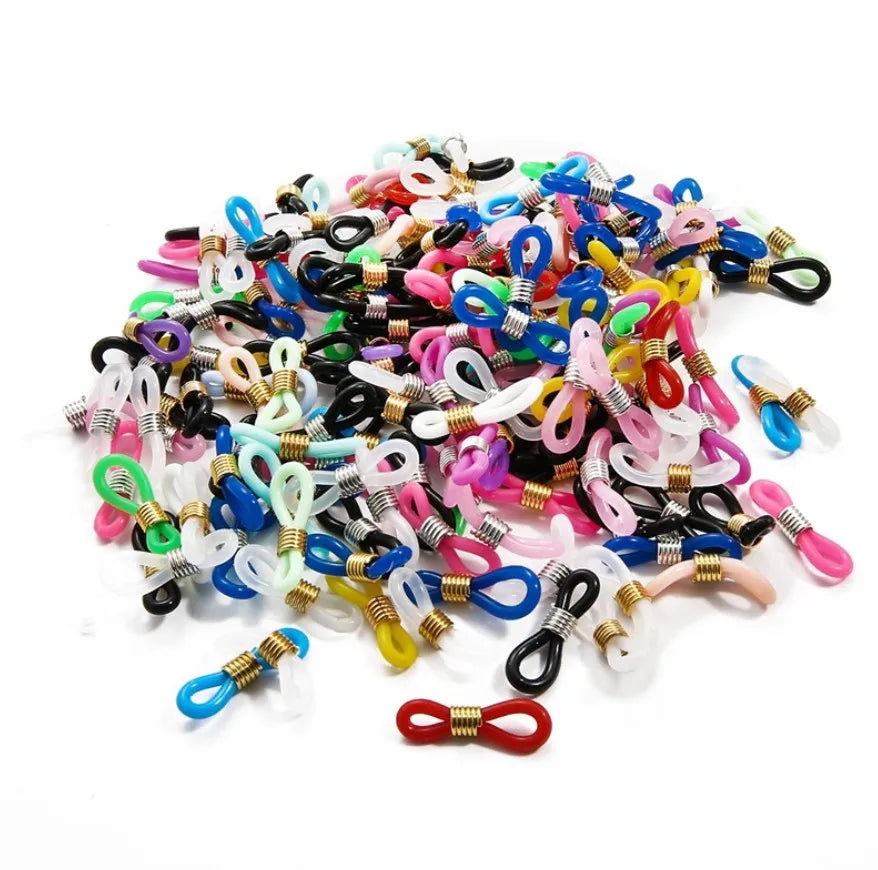 20 Pcs Eyeglass Chain Ends Silicone Glasses Connector Adjustable 20mm Silicone Spring Rubber Connector