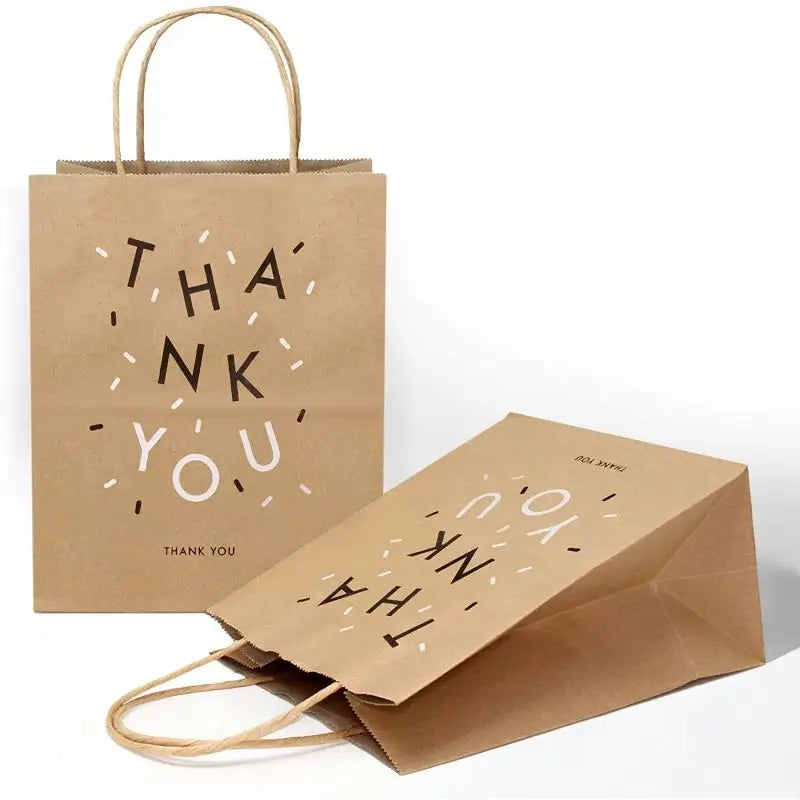 KM Eco-friendly Custom Promotional Thank You Gift Luxury Shopping Recyclable Kraft Paper Bag Logo Print Craft Candle Use Ribbon