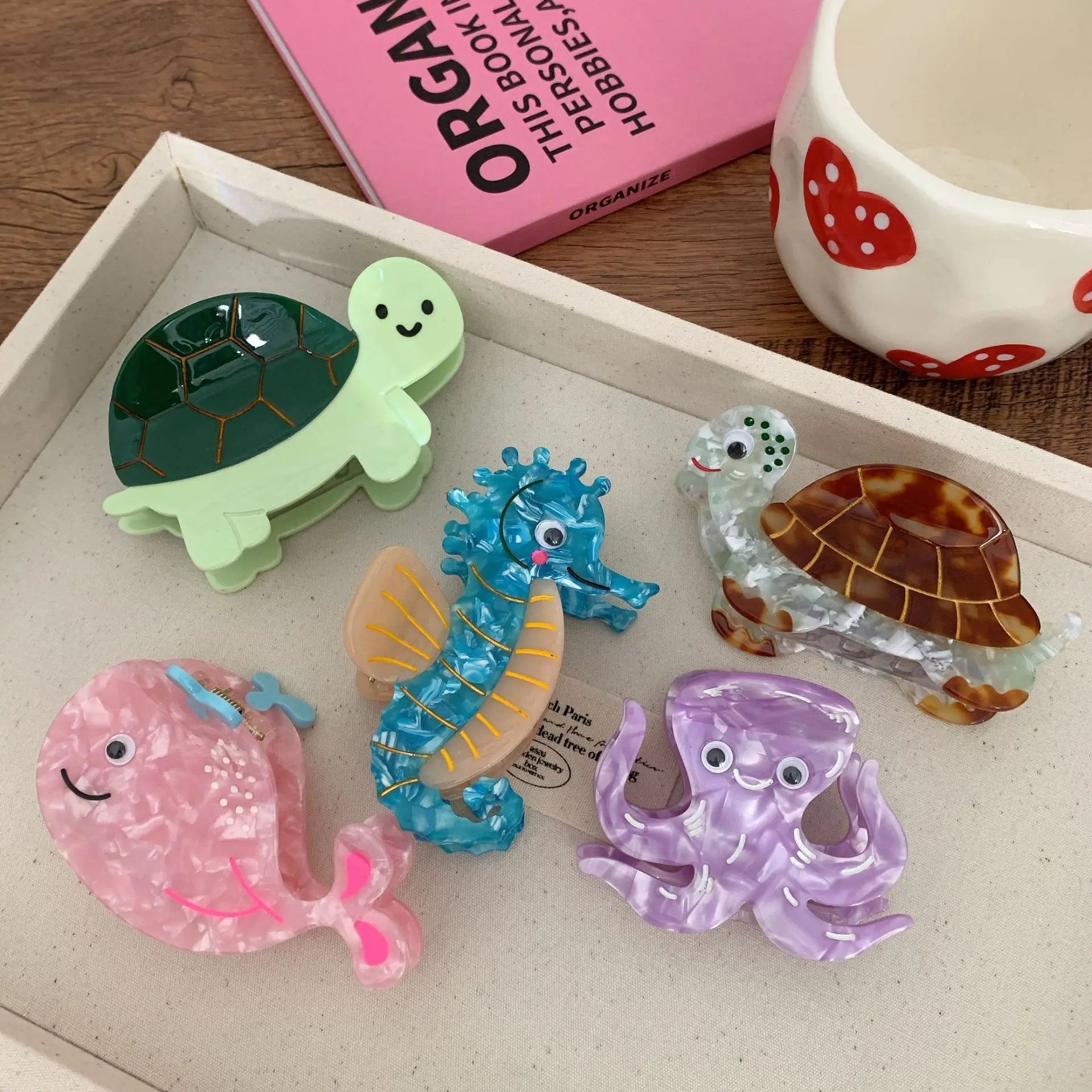 Animal Ocean Sea Turtle Tortoise Whale Grab Shark Decorative Cute Acetate Lobster Claws Clip Big Octopus Hair Claw