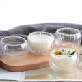 Double Wall Glass Candle Holder Candle Jar Oil Pressure Nozzle Candle Glass Cup