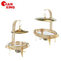2025 New Products Buffet Stove Chefing Dish Food Warmer Decorative Fancy Chafing Dish Glass Metal Chafing Dishes for Catering