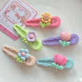 Spring Korean Girls Smile Hair Clips Colorful Acrylic Flower Hair Clips Women Accessories for Kids
