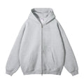 Streetwear Quality Thick Fleece Cotton Heavy Zip up Oversized Hoodie Custom Logo OEM Wholesale Zipper Hoodies