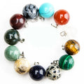 Mixed Color Stone Small Round Ball Pendant Natural Stone Crystal Pendant Necklace for Women and Men Gemstone Pendant Jewelry