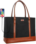 Relavel USB Canvas Teacher Bag Large Work Bag Woman Laptop Tote Bag for Computer
