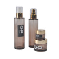 120ml Amber PETG Cosmetic Shoulder Bottle Smooth Aluminum Plastic Cap Pump Sprayer for Skin Care Serum Perfume Essential Oil