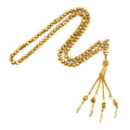 2021 Hot Selling Catholic Rosary Gold Color Crystal Beads Necklace Muslim Rosary