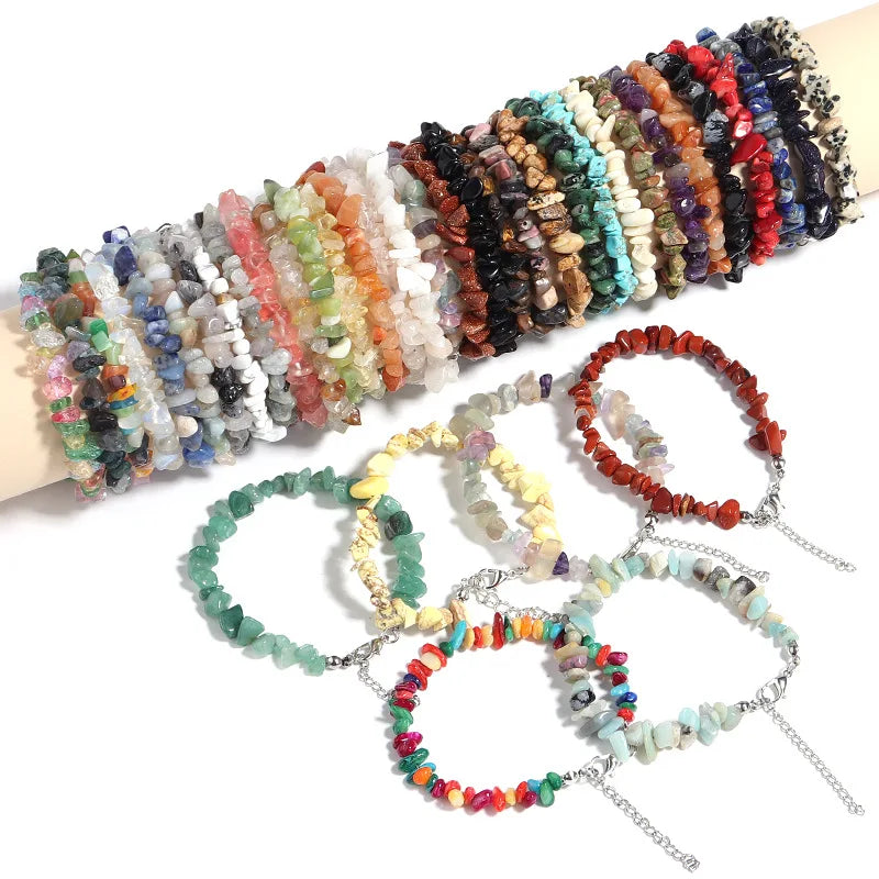 Wholesale Natural Chip Stone Beads Semi-precious Natural Crystal Agate Crushed Stone Beads for Bracelet Making