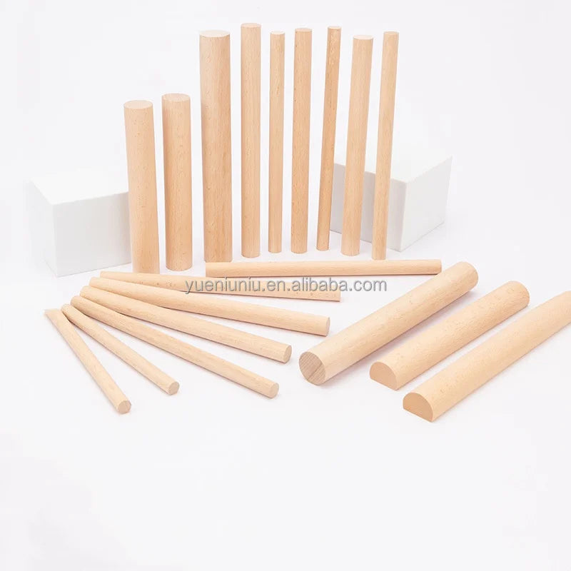 Polished Wooden Dowel Rods & Sticks High Strength Customized Color for Crafts DIY
