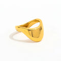 Joolim High End 18K Gold Plated Stainless Steel Chunky Abstract Irregular Finger Ring for Women Trendy Jewelry Wholesale