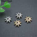 Wholesale New Style Anti Fading Gold Silver Color CZ Pave Flower Spacer Beads for DIY Woman Jewelry Necklace Bracelet Making
