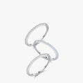 Hot Sale 925 Sterling Silver 1mm CZ Tiny Blue Pink Zircon Thin Finger Ring for Women Wholesale