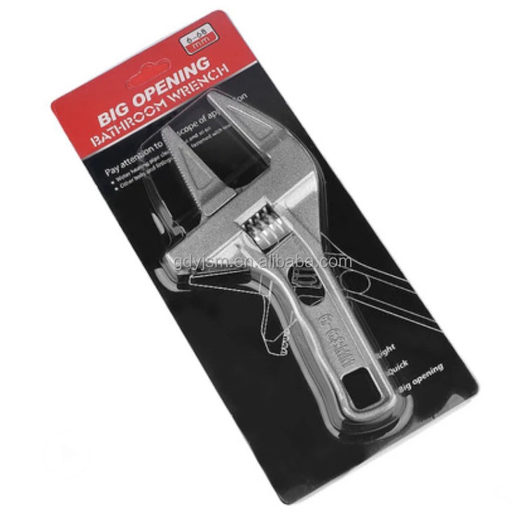 Large Opening Spanner Aluminium Alloy Bathroom Spanner 16-68mm Universal Adjustable Wrench
