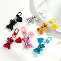 Hot Selling Unisex Key Chain Cute Cartoon Bear Pendant Trendy Colorful Metal Acrylic Key Ring Fashionable for Weddings Parties