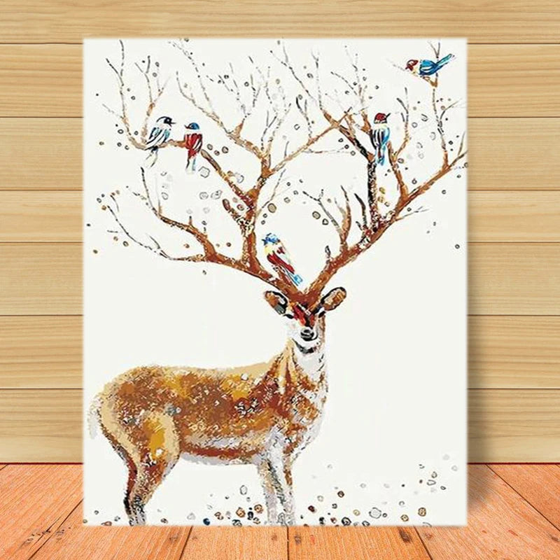 High Quality DIY Home Wall Decoration Scenery Canvas Oil Painting with Animal Subjects Without Frame Paint by Numbers
