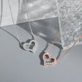 Simple Peach Heart Clavicle Chain Rose Gold Fashion Exquisite Heart-Shaped Zircon Heart 18K Gold Necklace Gifts for Women
