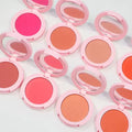 OEM Vegan Cruelty Free Single Blush Makeup Press Powder Blusher Waterproof Blush Palette Makeup Pink Blusher