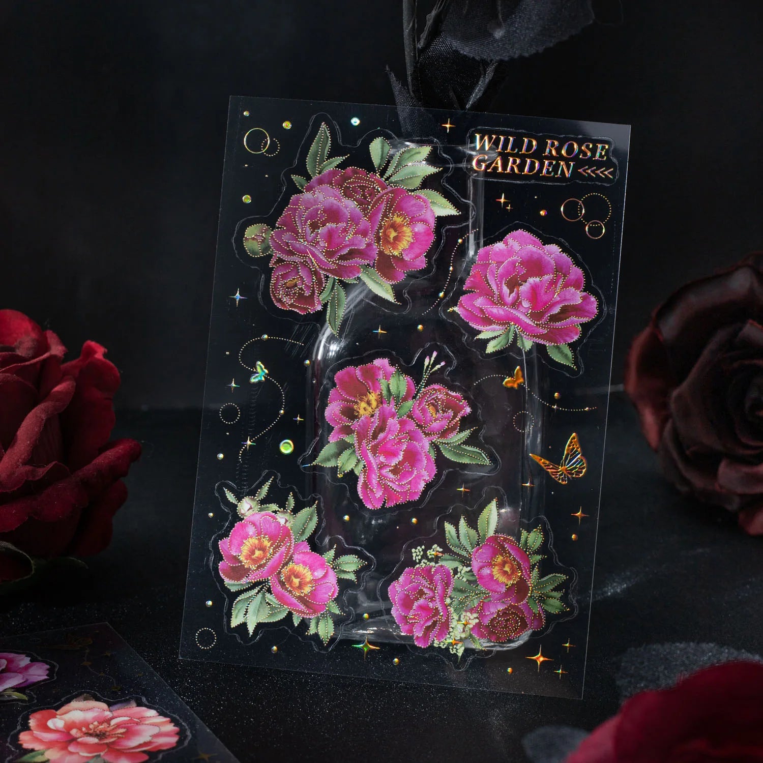 2 Pieces/Pack Stickers Wild Rose Garden Series Rose Hand Account DIY Material Decoration Stickers  6 Models