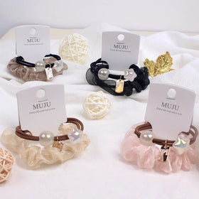 South Korea Scrunchies Big East Gate Hair Ties Fascinators for Women Hair Accessories 2-Piece Set of Hair Rope