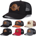 Wholesale Outdoor 6 Panel Mesh Back Outdoor Fishing Visor Leather Patch Trucker Hat for Men