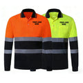 Custom Hi Vis Workwear Safety Work Clothes With Logo for Men Long Sleeve Reflective Polo Shirt Yellow Orange Breathable Mining