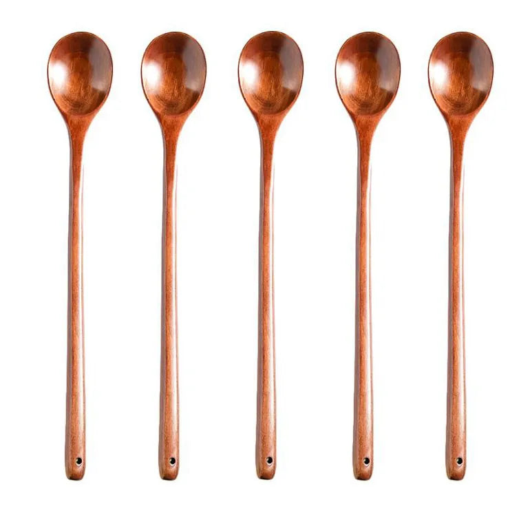 Top Quality Custom Logo Home Tableware 13 Inch Long Kitchen Stirring Cooking Wood Spoon