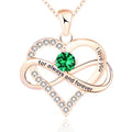 DS New Style Necklace Rose Gold Twelve Birthstone Pendant Charm Necklace Fashion Birthstone Jewelry