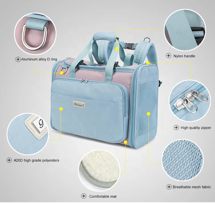 Truelove Wholesale Outdoor Foldable Breathable Pet Backpack Portable Cat Dog Travel Airline Pet Carrier Bag for Outdoor Walking
