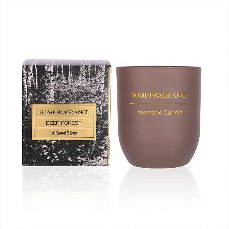Hand Made Soybean Candle Retro Cylindrical Glass Smokeless Aromatherapy Candle Gift Box Spot Wholesale