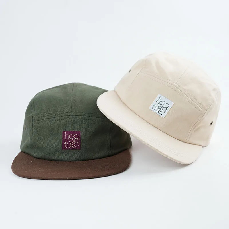 Cotton Five Panel Camp Cap Combination Colors With Custom Label on Front for Men and Women Outdoor All Season