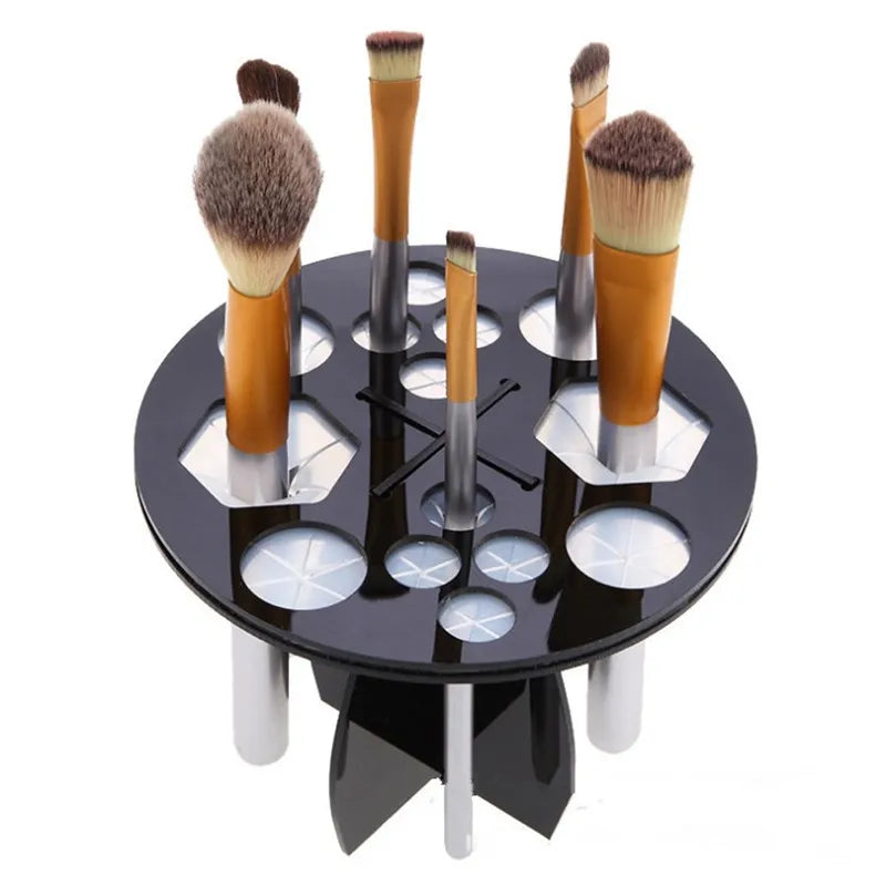 UMI Collapsible Black 3mm Makeup Brush Drying Rack Holder Stand 13cm Dia 10cm Height