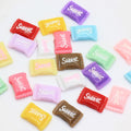 100Pcs 23*15mm Mixed Resin Sweet Candy Cabochon Flatback Decoration Crafts Miniatures Food for Scrapbooking Diy Accessories
