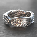 CAOSHI Wholesale Custom Exquisite Retro Angel Ring Vintage Women Girls Irregular Feather Rings Jewelry Women Silver Plated Ring