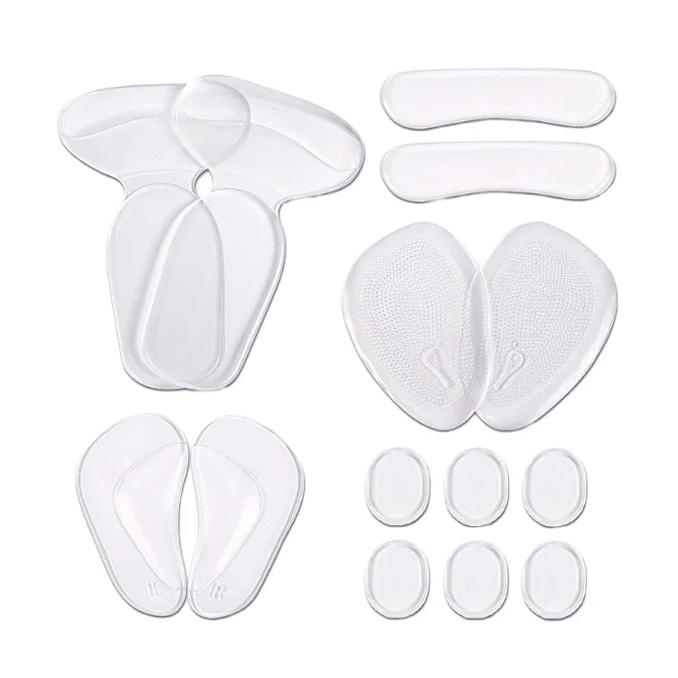 Foot Care Kit for Women Heel Grips Silicone Shoe Insoles Heel Cushions & Metatarsal Pads for Pain Relief and Comfort