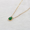 Beautiful Drop Shape Chrysoprase Stone Pendant Stainless Steel Women Necklace