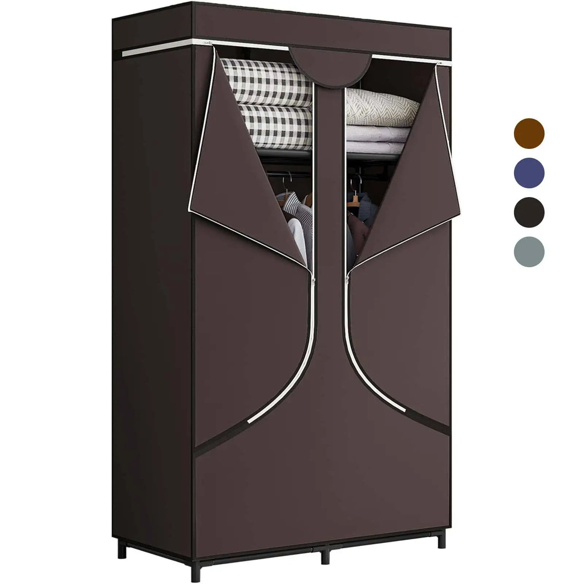 Custom Fabric Almirah Wadrober Roperos Closet Waldrop Bedroom Furniture Narrow Corner Mobile Portable Storage Wardrobe MegaBDM