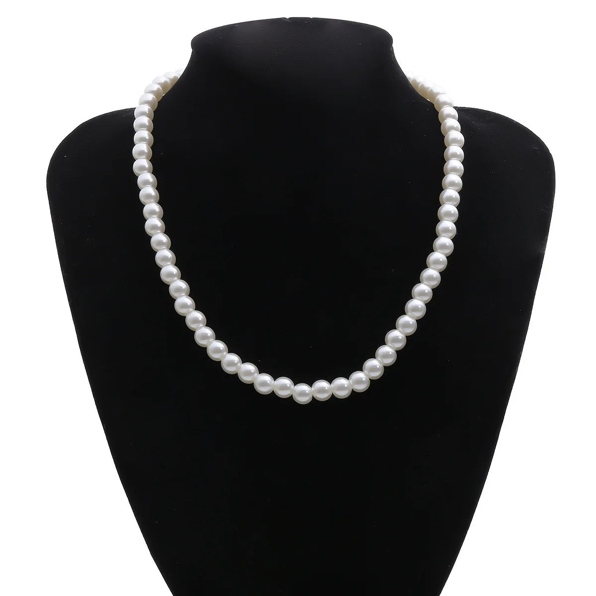 Minimalist Handmade Versatile Necklaces Single Layer Tassel Round Bead Necklace Elegant Faux Pearl Necklace for Women