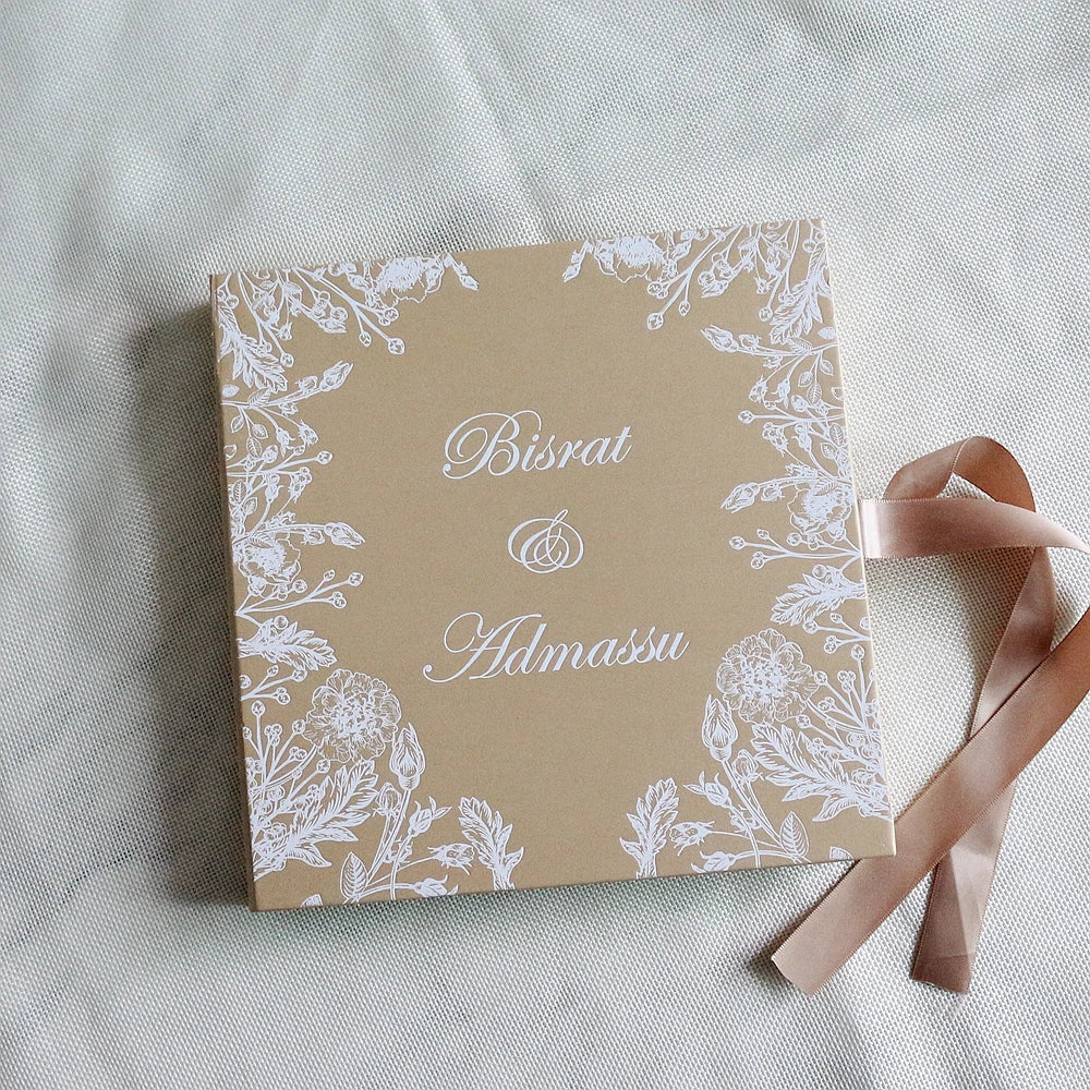 Luxury Design Wedding Invitations Handmade Gold Foil Clear Acrylic Invitation Box Paper Envelopes Good Quality Music Angel Style