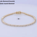 New Trending 10K 14k Yellow White Gold 2mm Round Classic Lab Grown Diamond Lovely Lab Made Diamond Tennis Bracelet